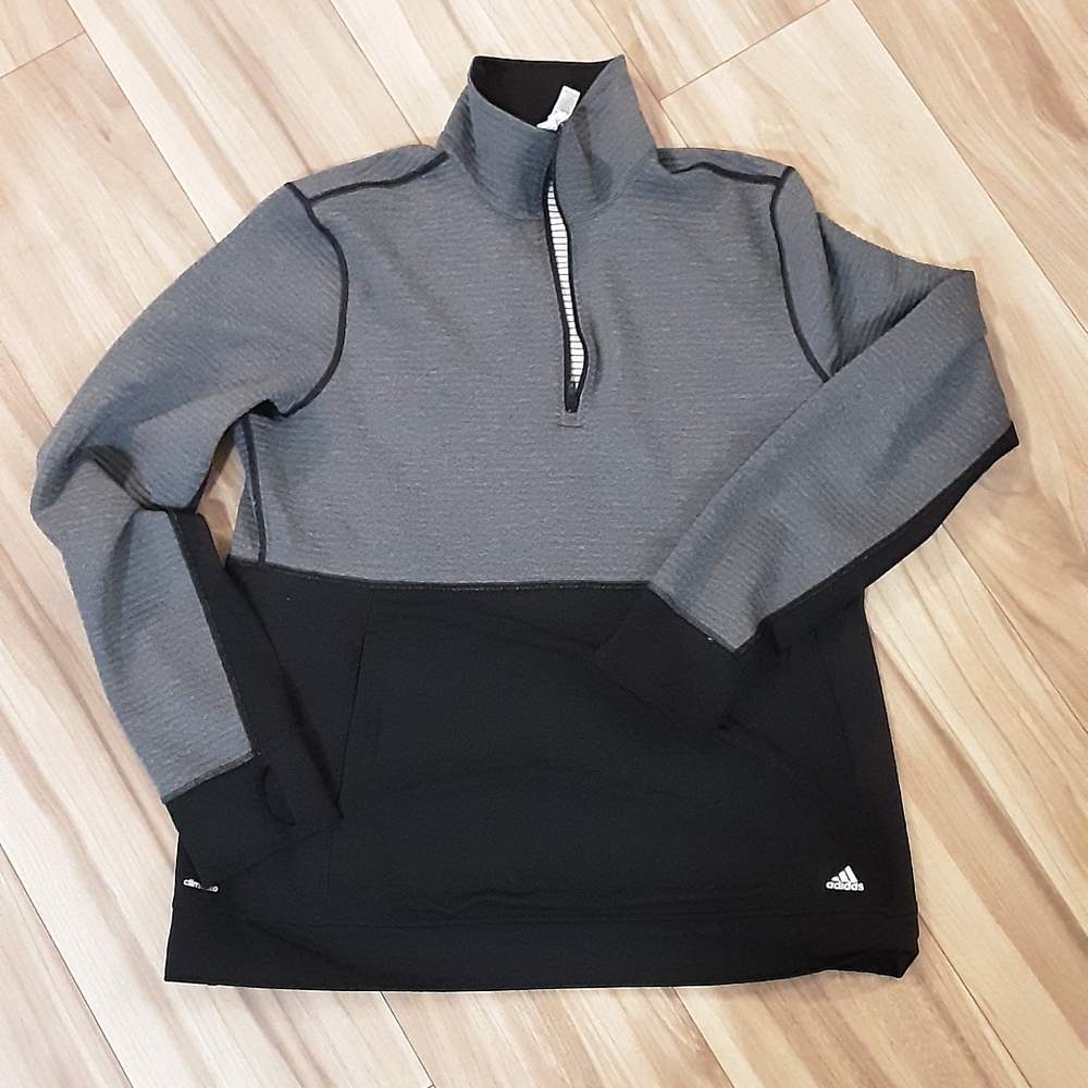 Adidas Black/Gray Athletic Long Sleeve Pullover Size XL.